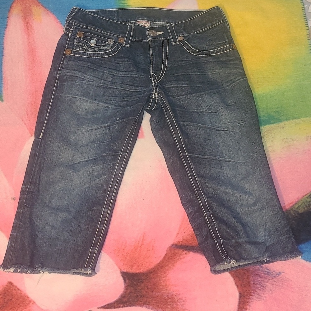 True Religion jean cut off shorts mid rise Billy Big T Row 31